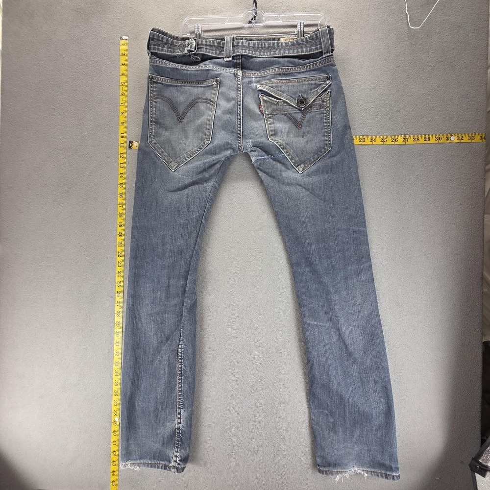 VTG Levis Engineered Jeans Mens Blue Buckle Back 504 Straight Zip Fly Fits 32x32